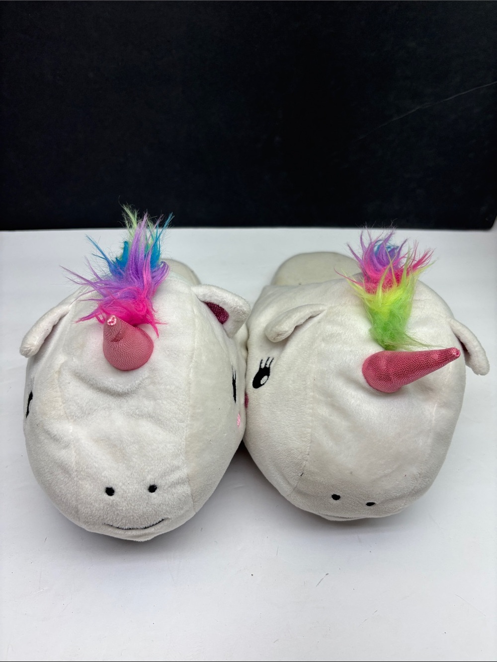 Plush slippers unicorn, sz 9-10